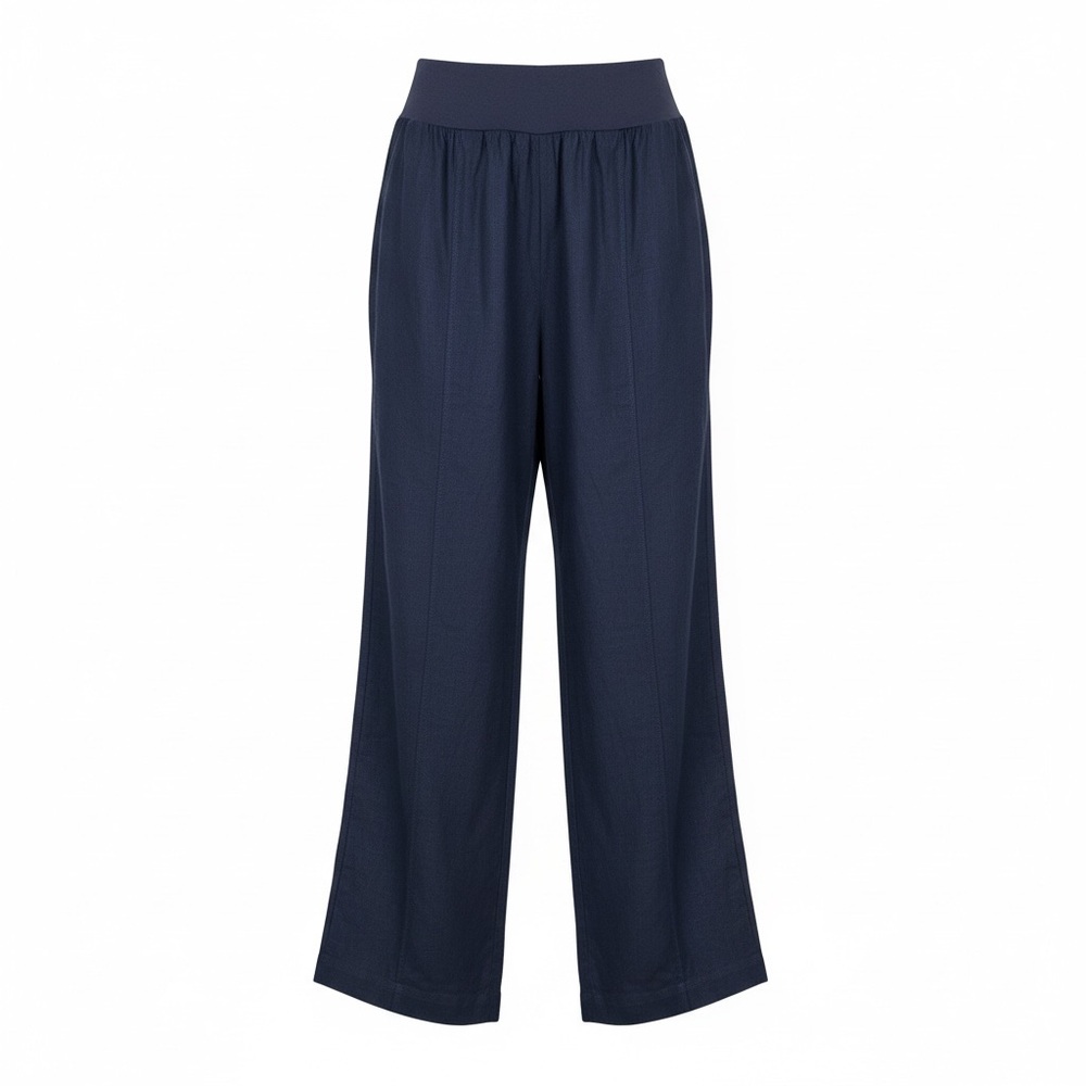 Coldwater Creek linen Navy Wide Leg Pants size 8 nwot